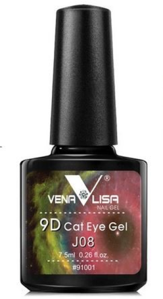 9D Cat Eye Gellack Lila Dunkelgrün Glitzer